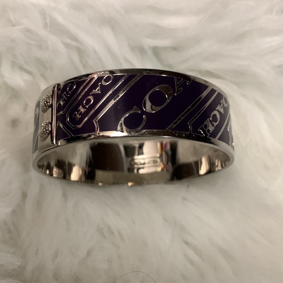 Coach Signature Purple and Silver Double Bangle - Picture 5 of 6